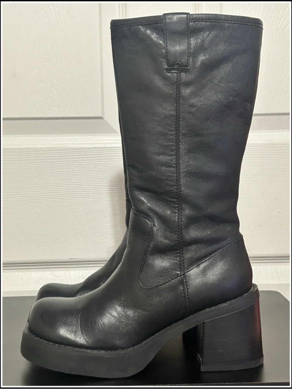 Vintage 90s Chunky Platform Leather Boots